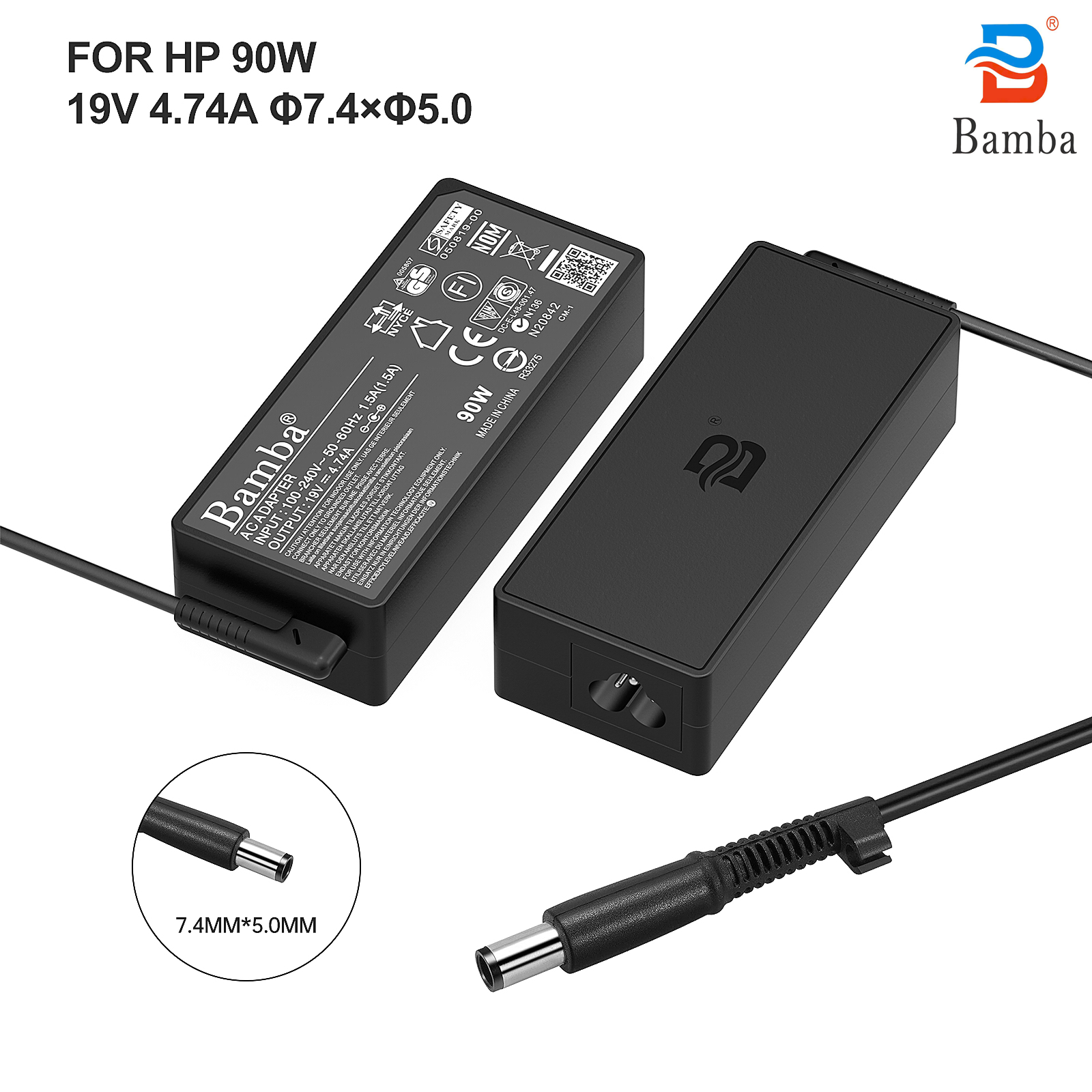 For HP 90W 19V 4.74A 7.4-5