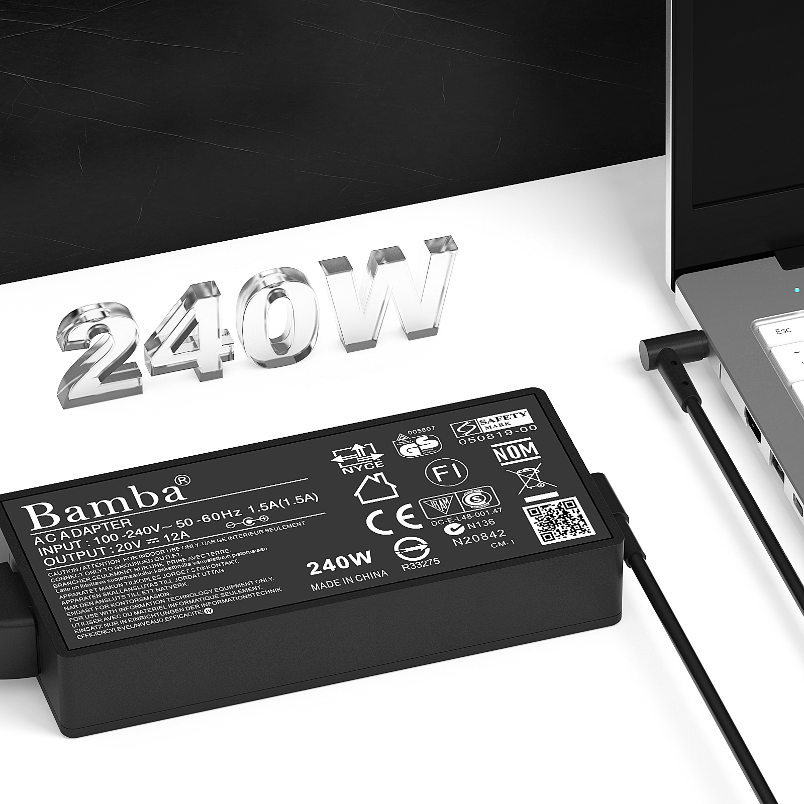 For ASUS 240W 20V 12A Φ6.0×Φ3.7 Slim (1)